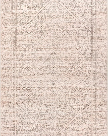 nuLOOM Shontal Traditional Machine Washable Ultra Thin Area Rug, 8' x 10', Beige - LeafyLoom