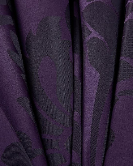 Chezmoi Collection 7-Piece Jacquard Floral Comforter Set (California King, Purple/Dark Purple) - LeafyLoom