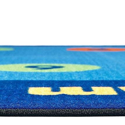 Carpets for Kids KID$Value PLUS 72.98 Circletime Early Learning Classroom Rug 6ft x 9ft Oval Blue - LeafyLoom