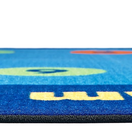 Carpets for Kids KID$Value PLUS 72.98 Circletime Early Learning Classroom Rug 6ft x 9ft Oval Blue - LeafyLoom
