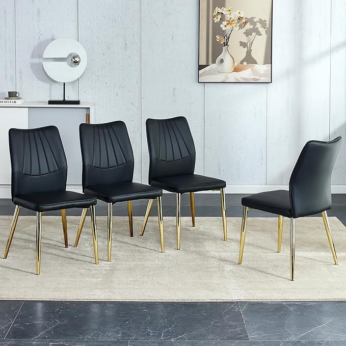 NicBex Haerin-SD-00300-LWJ Dining Chairs, 17.9"x16.9"x34.3", Deep Black - LeafyLoom