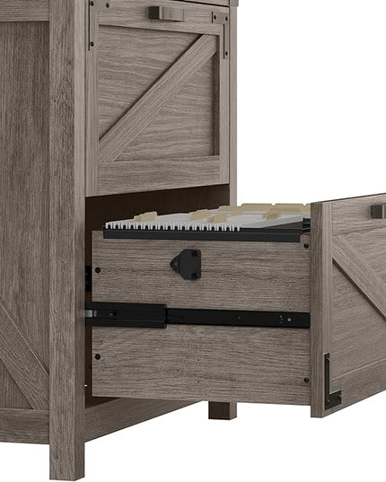 kathy ireland Home by Bush 2-Drawer Lateral File Cabinet, Letter/Legal, Restored Gray, 29-Inch (CGF129RTG-03) - LeafyLoom