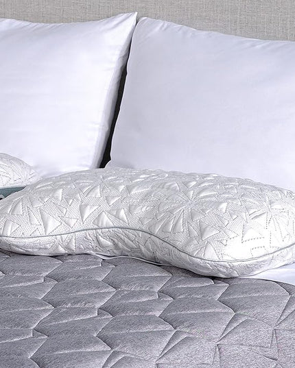 Bedgear Storm Cuddle Curve Performance Pillow - Size 0.0 - Cooling Bed Pillow for Side Sleepers - Medium Firm - Hypoallergenic, Washable and Removable Cover - LeafyLoom