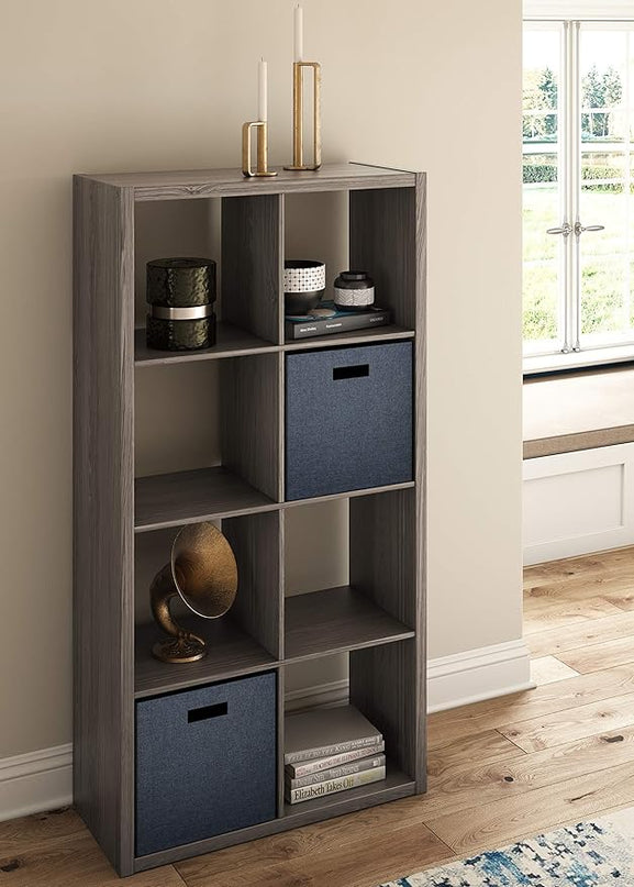 ClosetMaid 8 Cube Heavy Duty Wooden Decorative Bookcase Shelf Storage Organizer with Open Back for Home, Closet, Office, or Toys, Graphite Gray - LeafyLoom