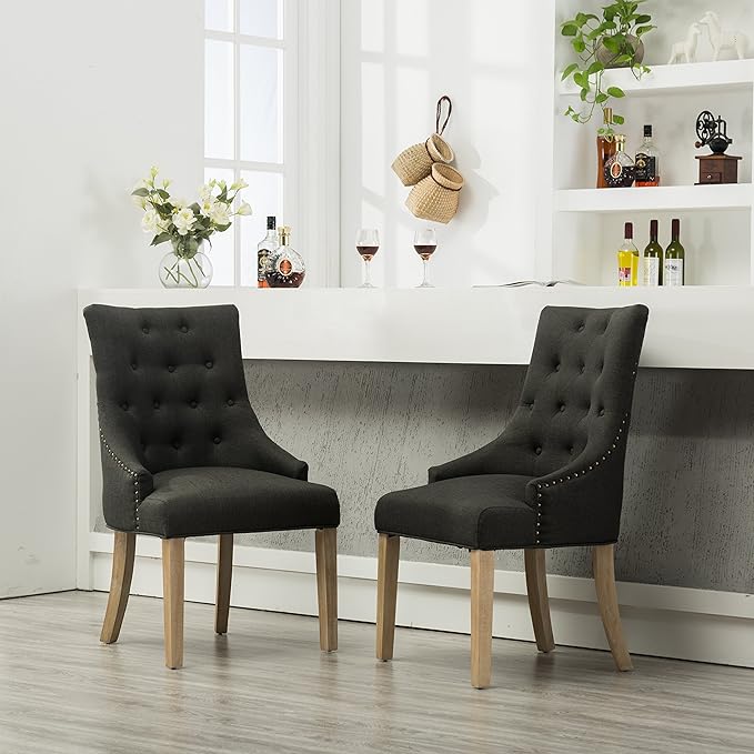 NicBex Haerin-SD-00157-LWJ Dining Chairs, 24"x22"x39", Black - LeafyLoom