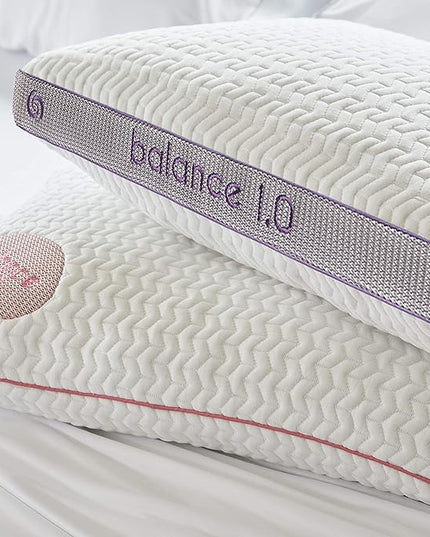 Bedgear Balance Performance Pillow - Size 1.0 - Moisture Wicking Bed Pillows for All Sleep Positions - Medium Firmness - Washable Cover - Back, Stomach, Side Sleeper Pillow - 20" W x 26" L x 5.25" H - LeafyLoom