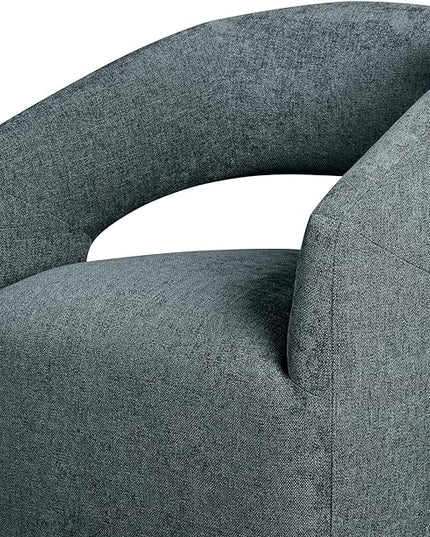 Dining Chairs with Casters Upholstered Modern Armchair with Rollers for Diningroom Bedroom Livingroom Reading Room, 32.25''H, Blue - LeafyLoom