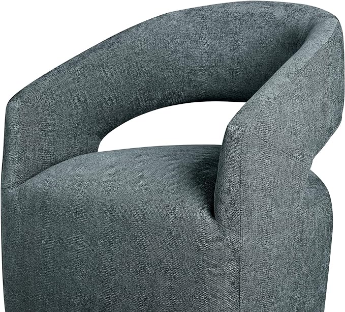 Dining Chairs with Casters Upholstered Modern Armchair with Rollers for Diningroom Bedroom Livingroom Reading Room, 32.25''H, Blue - LeafyLoom