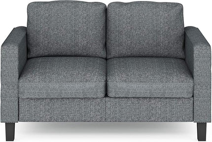 Furinno Bayonne Modern Upholstered Loveseat/Sofa Couch for Living Room, Gunmetal - LeafyLoom