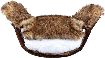 Husband Pillow XXL Cover Only - Limited Baby Brown Bear Backrest Pillowcase Set, 2-Tone Reversible Double Sided Fabulous Faux Fur Reading & Bed Rest, Thick Zippers, 2 Sided Solid Fabric Neck Rolls - LeafyLoom