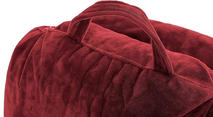 Husband Pillow XXL Cover Only Maroon, Cozy Microfiber Bed Rest Pillow Cover with Arms - Array of Colors - Generous Side and Back Pockets for Your Favorite Comfy Reading Pillow - LeafyLoom