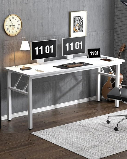 Need Computer Desk Office Desk 62 inches Folding Table with BIFMA Certification Computer Table Workstation, White AC5DW-157 - LeafyLoom