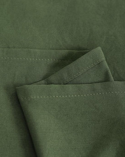 NTBAY Toddler Bedding Set - 4 Piece Soft and Breathable Crib Bedding Set for Boys and Girls, Includes Quilted Comforter, Fitted Sheet, Flat Top Sheet and Envelope Pillowcase, Olive Green - LeafyLoom