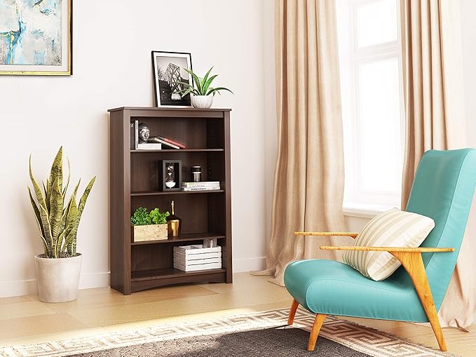 Prepac Home Espresso 4-shelf Bookcase - LeafyLoom