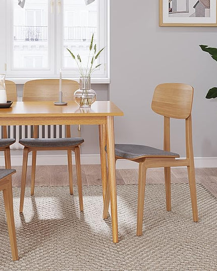 Panana Modern Dining Table 47 Inch Kitchen Table with Solid Wood Leg Oak Finish Dinner Table Dining Room Home Furniture Natural - LeafyLoom