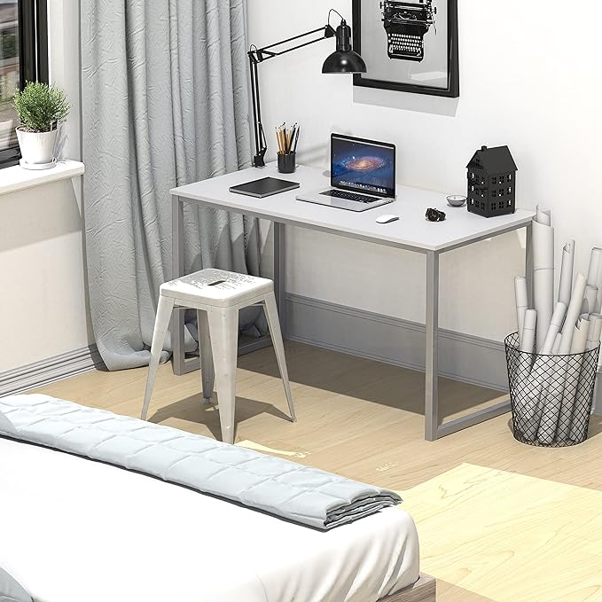 SHW Home Office 40-Inch Computer Desk, White - LeafyLoom