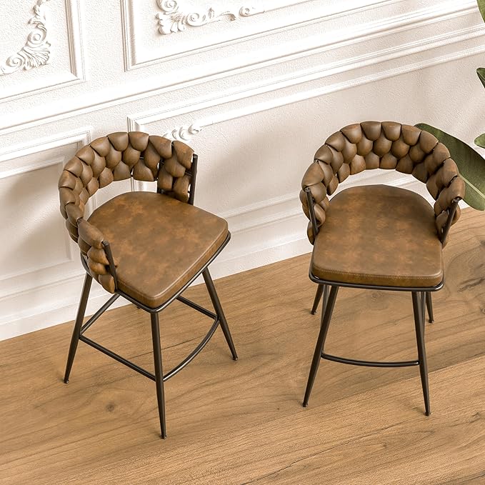 NicBex Haerin-SD-00363-LWJ Dining Chairs, 18.1"x18.1"x35.8", Brown - LeafyLoom