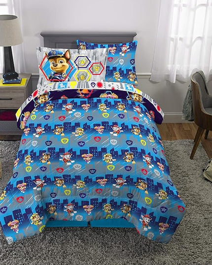 Franco Kids Bedding Super Soft Comforter and Sheet Set with Sham, 5 Piece Twin Size, Paw Patrol Movie - LeafyLoom