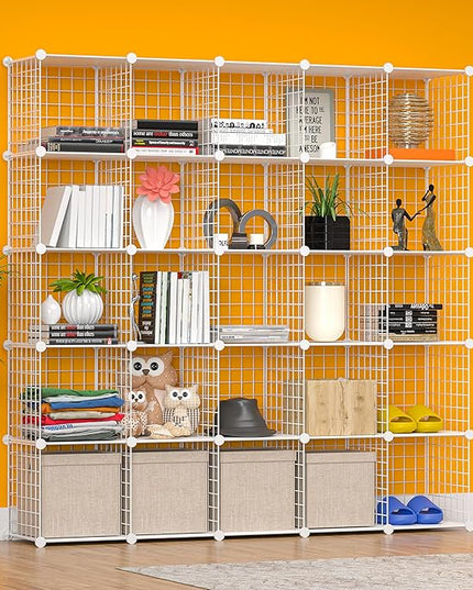 TUMUCUTE Closet Organizer,25-Cube Closet Organizers and Storage,Closet Cabinet Metal Shelf Rack Storage Shelves Bookshelf,Toy Organizers and Storage Bins - LeafyLoom