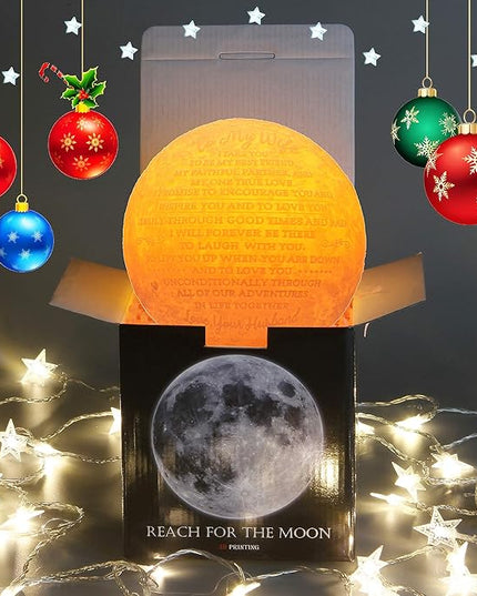 Personalized Valentine's Day Gifts for Wife Cute 3D Moon Lamp,Moon Decor to Wife Gifts from Husband - LeafyLoom