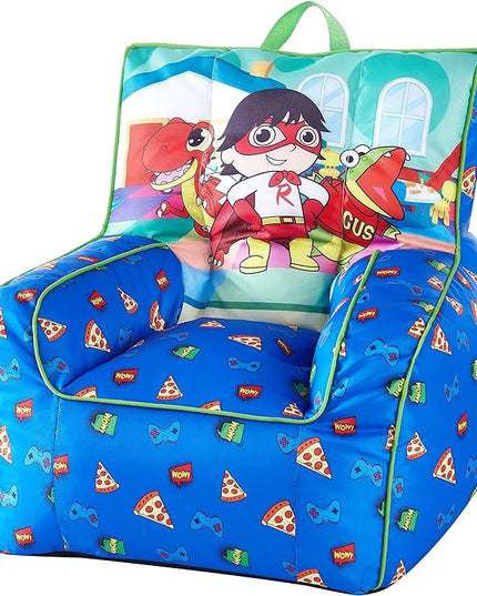 Idea Nuova Ryan's World Toddler Nylon Bean Bag Chair with Piping & Top Carry Handle Large - LeafyLoom