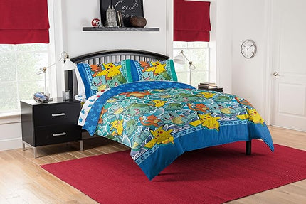 Northwest Pokemon Bed in a Bag Set, Full, First Starters - LeafyLoom
