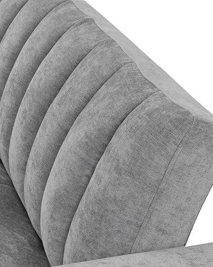 3 in 1 Oversized Convertible Loveseat Sleeper Sofa Bed,Contemporary Channel Tufted Love Seats Sofabed W/Pull Out Sleep Couch,Thicker Cushions and Padded Armrests for Living Room, 61", Grey-368 - LeafyLoom