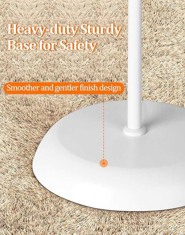 QiMH Industrial Floor Lamp for Living Room, Farmhouse Metal Standing Lamp, Modern Tall Lamp Light for Bedroom Office Minimalist Home Decor(E26 Socket, Foot Switch), White - LeafyLoom