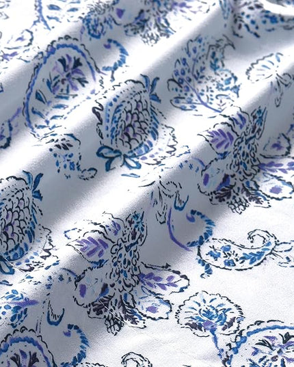 Elegant Comfort Softest and Coziest 6-Piece Sheet Set - 1500 Premium Hotel Quality Microfiber - Deep Pocket, Wrinkle Resistant 6-Piece Paisley Pattern Bed Sheet Set, King, Paisley Indigo - LeafyLoom