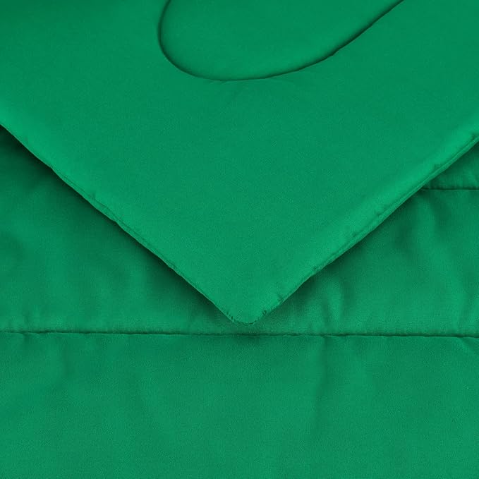 Amazon Basics 2 Piece Microfiber Kid's Bed-in-a-Bag Bedding Set, Toddler, Green, Solid - LeafyLoom