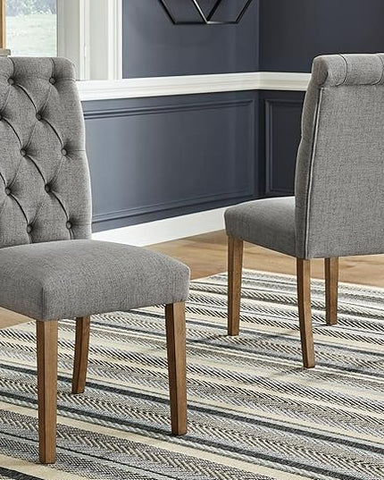 Signature Design by Ashley Harvina French Country 19" Tufted Upholstered Dining Chair, 2 Count, Gray - LeafyLoom