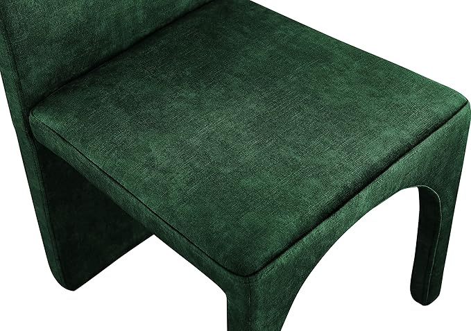 Meridian Furniture Summer Collection Modern | Contemporary Velvet Upholstered Dining Side Chair with Steel Frame, Set of 2, Green - LeafyLoom