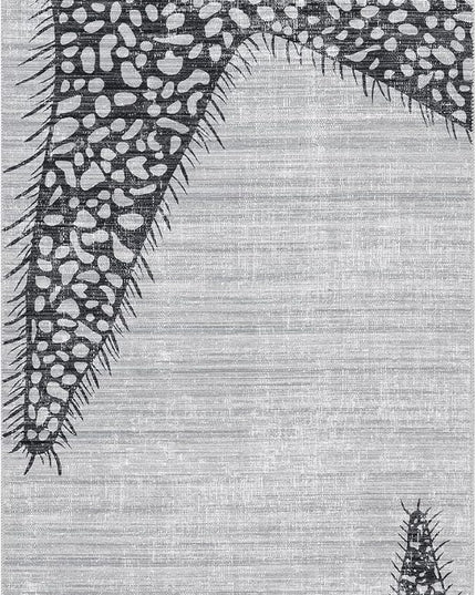 nuLOOM Starfish and Stripes Machine Washable Ultra Thin Runner Rug, 2' 6" x 8', Light Grey - LeafyLoom