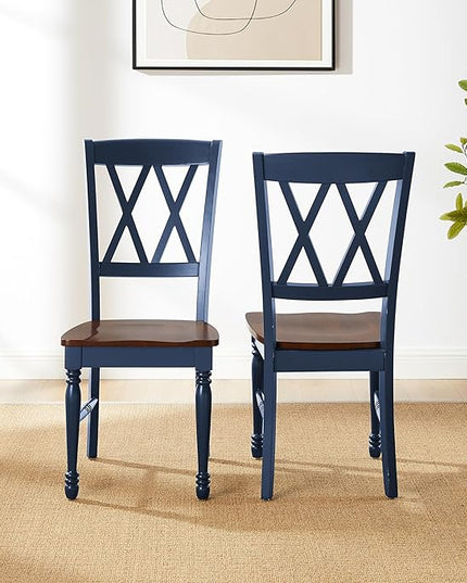 Crosley Furniture Shelby Dining Chairs (Set of 2), Navy - LeafyLoom