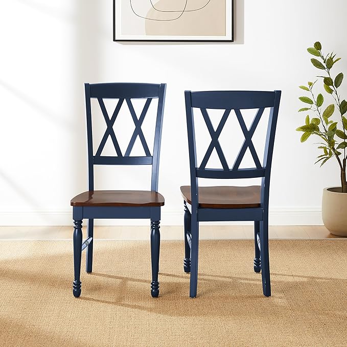 Crosley Furniture Shelby Dining Chairs (Set of 2), Navy - LeafyLoom