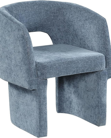 Meridian Furniture Emmet Collection Modern | Contemporary Dining Accent Chair with Rich Fabric, Steel Inner Frame, 26" W x 23.5" D x 30" H, Blue - LeafyLoom