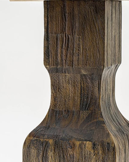 East West Furniture F3AB5-747 Ferris 5 Piece Modern Dining Set Includes a Round Wooden Table with Pedestal and 4 Light Sable Linen Fabric Upholstered Chairs, 48x48 Inch - LeafyLoom