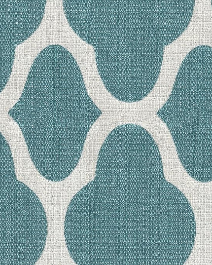 HomePop Parsons Classic Upholstered Accent Dining Chair, Set of 2, Teal and Cream Geometric - LeafyLoom