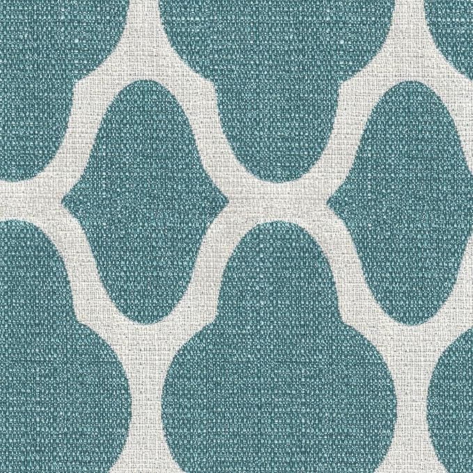 HomePop Parsons Classic Upholstered Accent Dining Chair, Set of 2, Teal and Cream Geometric - LeafyLoom