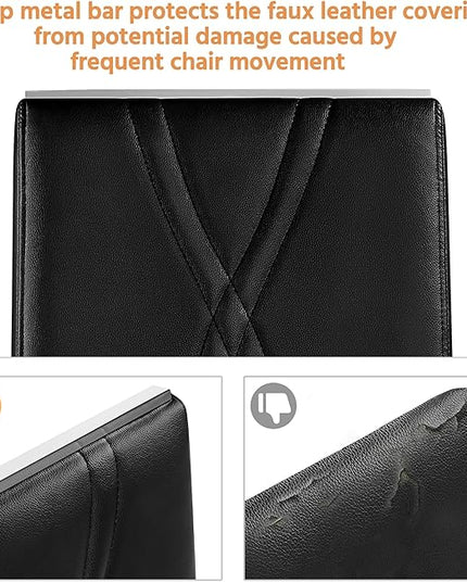 Yaheetech Dining Chairs Set of 6 Modern Dining Room Chairs Kitchen Chairs with Faux Leather Seat, Solid Legs and High Back for Dining Room, Kitchen, Black - LeafyLoom