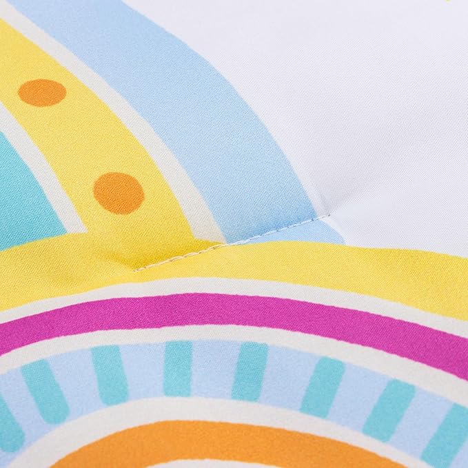 Btargot Lightweight Soft 3 Piece Rainbow Comforter Set with 2 Pillow Covers, Cartoon Love Hearts Flowers and Sun Star Bedding Set for Girls Boys Kids,Twin Light Purple - LeafyLoom