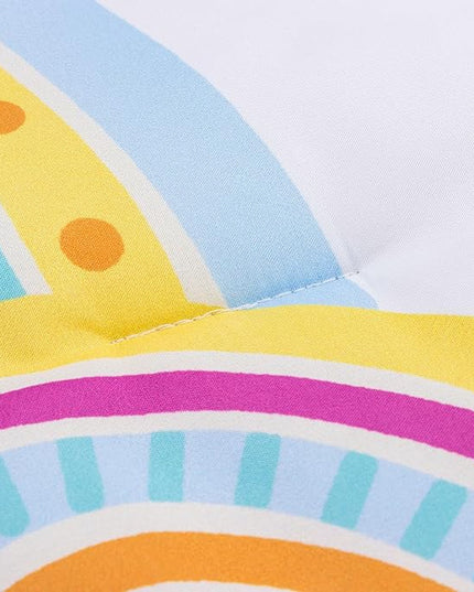 Btargot Lightweight Soft 3 Piece Rainbow Comforter Set with 2 Pillow Covers, Cartoon Love Hearts Flowers and Sun Star Bedding Set for Girls Boys Kids,Queen Light Purple - LeafyLoom
