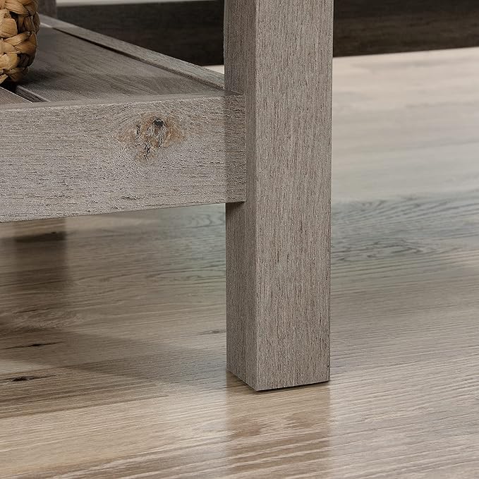 Sauder Cottage Road L-Desk, L: 65.12" x W: 58.66" x H: 29.76", Mystic Oak finish - LeafyLoom