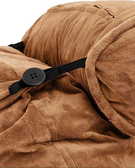 Husband Pillow XXL Cover Only Tan, Cozy Microfiber Bed Rest Pillow Cover with Arms - Array of Colors - Generous Side and Back Pockets for Your Favorite Comfy Reading Pillow - LeafyLoom