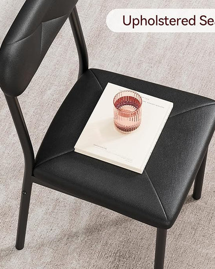 IDEALHOUSE Black Dining Table for 2-Small Square kitchen Dining Dinner Room Tables Set,Space Saving Wood Modern Dinette Accent Furniture for Breakfast Nook, Apartment,Home Office Small Space, 3 Piece - LeafyLoom