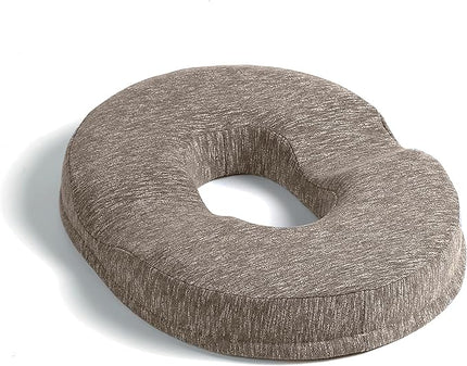 JEMA Donut Pillow, Tailbone Memory Foam Seat Cushion by Ergonomic Innovations for Sores, Coccyx, Sciatica, Pregnancy, Post Natal (Brown) - LeafyLoom