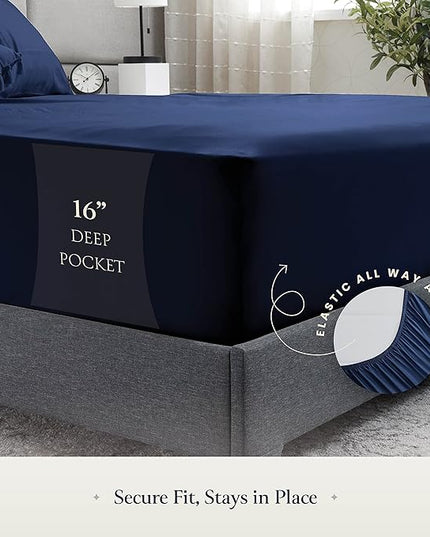 BELADOR Silky Soft Twin Sheet Set - Luxury 4 Piece Bed Sheets for Twin Size Bed, Secure-Fit Deep Pocket Sheets with Elastic, Breathable Hotel Sheets and Pillowcase Set, Wrinkle Free Oeko-Tex Sheets - LeafyLoom