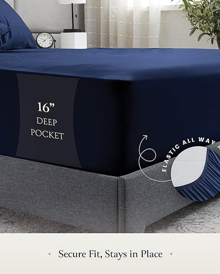 BELADOR Silky Soft Twin XL Sheet Set - Luxury Bed Sheets for Twin XL Size Bed, Secure-Fit Deep Pocket Sheets with Elastic, Breathable Hotel Sheets and Pillowcase Set, Wrinkle Free Oeko-Tex Sheets - LeafyLoom