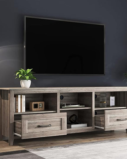 NicBex TV Stand for 60 Inch TV TV Console Table with 2 Drawers and 4 High-Capacity Storage Compartment,Entertainment Center with Storage for Living Room,Bedroom,70.08 Inch,Grey - LeafyLoom