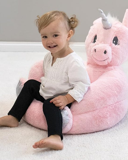 Trend Lab Pink Unicorn Toddler Chair Plush Character Kids Chair Comfy Furniture Pillow Chair for Boys and Girls, 21 x 19 x 19 inches - LeafyLoom